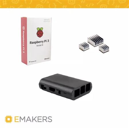 Kit Raspberry Pi 3 B mas Gabinete Oval y Disipadores 